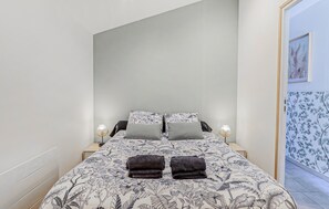 1 bedroom, iron/ironing board, travel crib, bed sheets