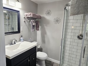 Hair dryer, towels