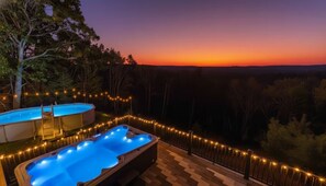 Terrace/patio - Ultimate Mountain View Retreat w/Private Heated Pool, Hot Tub, Sauna,Cold Plunge (East Stroudsburg)