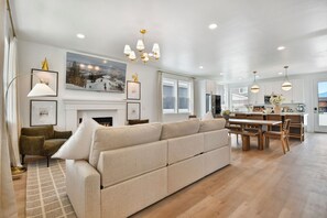 Smart TV, fireplace, video games, books