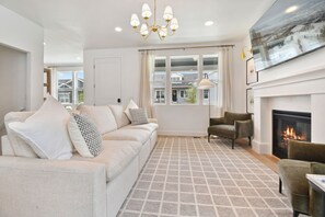 Smart TV, fireplace, video games, books