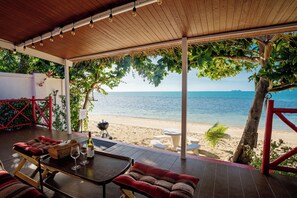 Luxury House, 2 Bedrooms, Beach View | Terrace/patio - Oceanfront Villa at Bang Po Beach (Koh Samui)