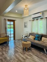 Luxury House, 2 Bedrooms, Beach View | Living area | 32-inch LCD TV with digital channels