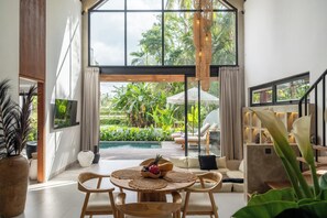 Villa, 1 Bedroom, Private Pool | Private kitchen | Fridge, microwave, stovetop, cookware/dishes/utensils