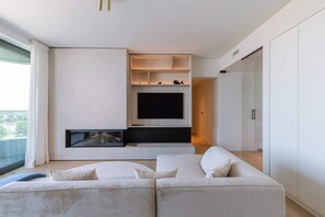 TV, fireplace, offices