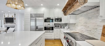 Stay 1 Block from Ocean at 7-Bed Retreat with Yard, Deck and Game Room, Host Up to 22 Across 16 Beds, Gas Fireplace, Gas Grill,  Ample Parking, Walk to Menauhant Beach, Perfect for Family Getaway, 24 Hr Hospitality