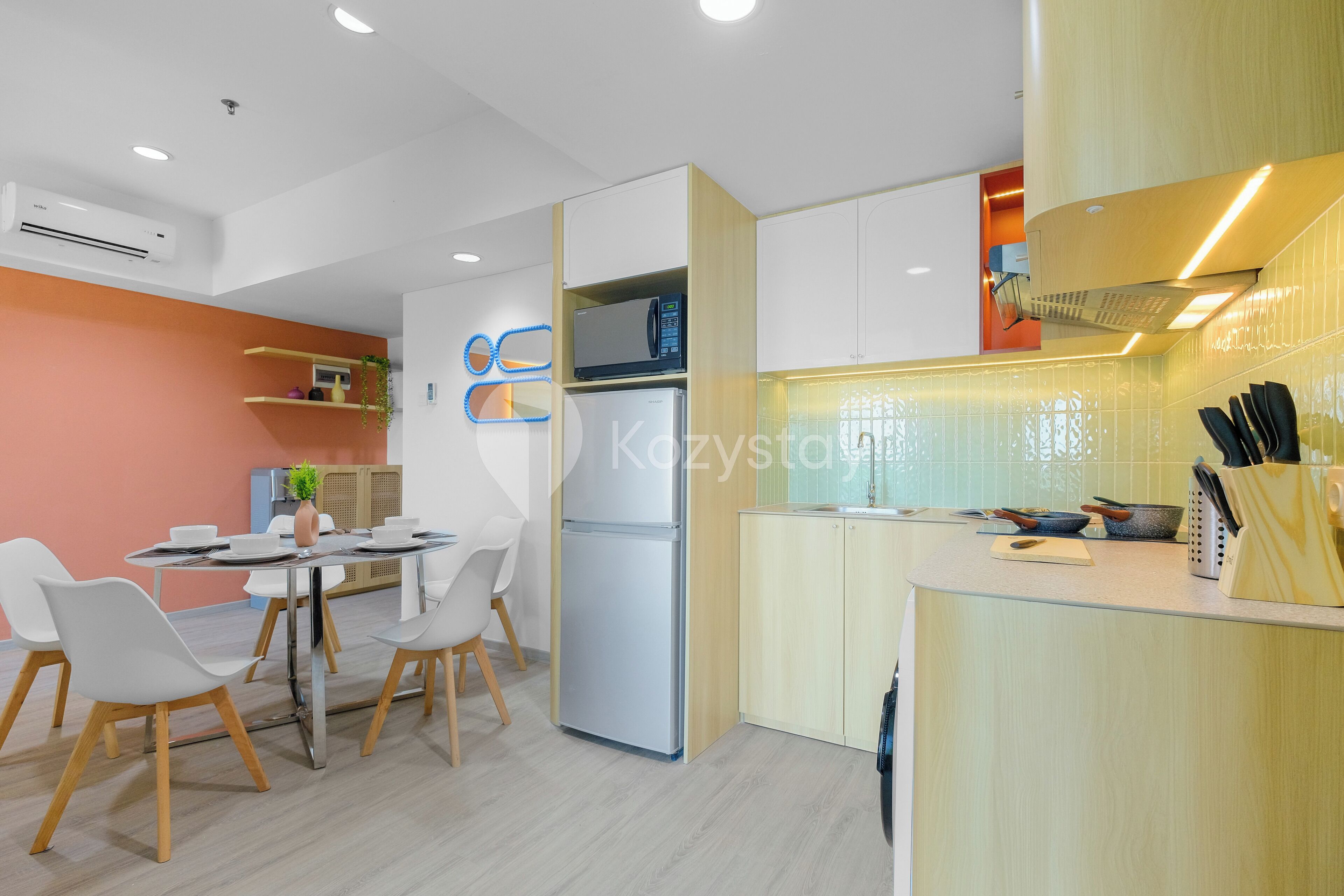 Apartemen, 3 kamar tidur, pemandangan kota | Dapur pribadi | Lemari es besar, microwave, kompor, dan penanak nasi