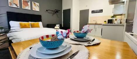 1 bedroom, iron/ironing board, Internet, bed sheets