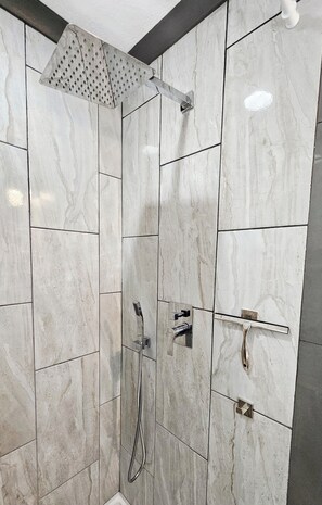 Shower, hair dryer, towels, soap - 🌟Chic Designer Getaway; Private Cul-de-Sac; Veteran-Owned🌟  (Augusta)