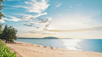 Private beach, white sand, free beach shuttle, free beach cabanas