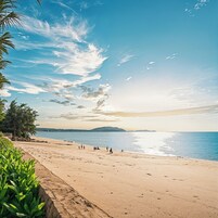 Pantai persendirian, pasir putih, pengangkutan ulang-alik pantai 