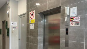 An elevator with a digital display, a no-smoking sign, and a CCTV warning sign. - HPY Hotel (Ipoh)