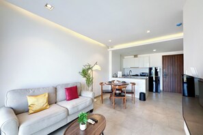 Classic Apartment, City View | Living area - Urban Village Residence by Orchid Homes (Phnom Penh)