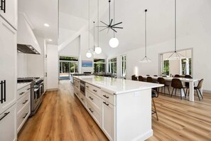 Fridge, microwave, oven, stovetop - The Point | Modern Retreat for Groups · Firepit (Egg Harbor)