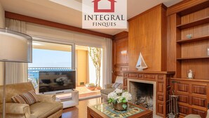TV, fireplace - Spacious apartment in Palamós with Wifi and Pet friendly (Palamós)