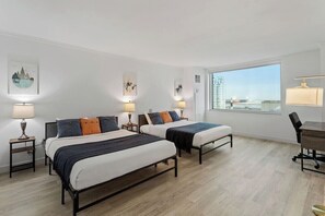 Desk, iron/ironing board, WiFi, bed sheets