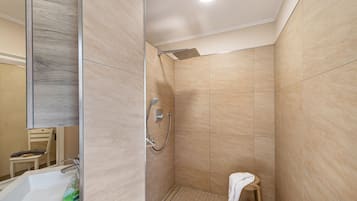 Dusche, Haartrockner, Handtücher