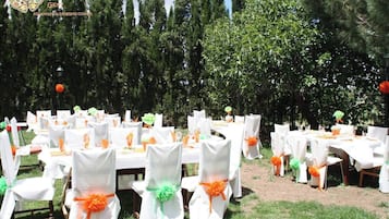 Outdoor banquet area