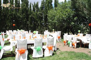 Outdoor banquet area