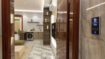 Premium bedding, memory foam beds, in-room safe, blackout drapes