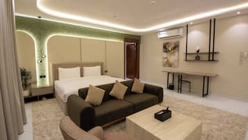 Premium bedding, memory foam beds, in-room safe, blackout drapes