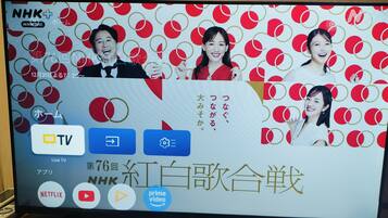 Apartment, Balcony, Garden View | Living area | 55-inch Smart TV with digital channels