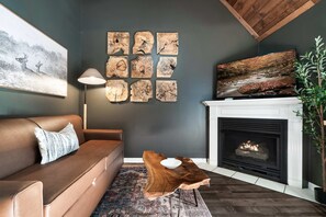 TV, fireplace, offices