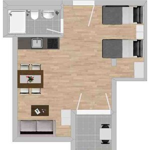 Floor plan - (AM1114) Modern mechanic's apartment / temporary apartment (Amberg)