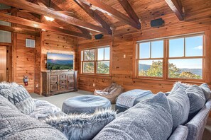 Smart TV, chimenea, videojuegos y biblioteca musical