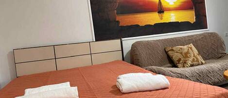 1 間睡房、熨斗/熨衫板、Wi-Fi、床單