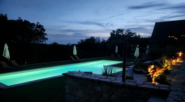 Outdoor pool, a heated pool