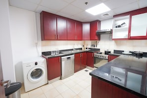 Microwave, oven, stovetop, dishwasher