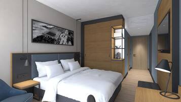 Hypo-allergenic bedding, down comforters, minibar, in-room safe