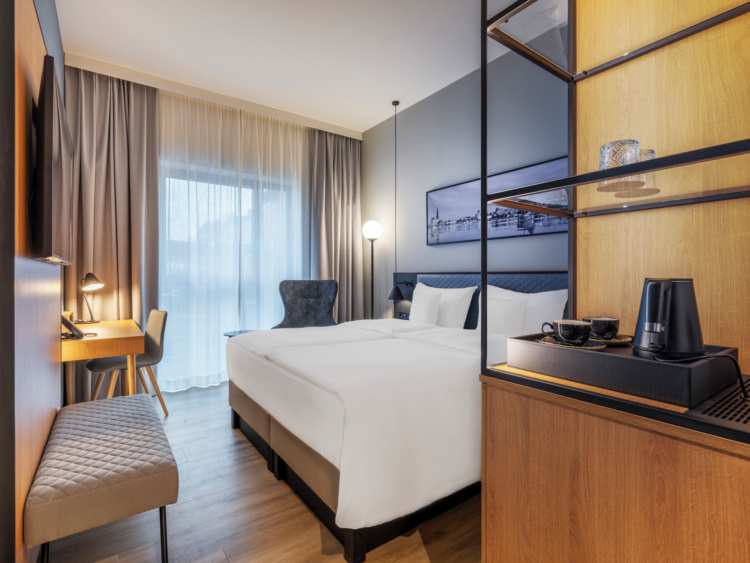 Standard Double Room | Hypo-allergenic bedding, down duvets, minibar, in-room safe