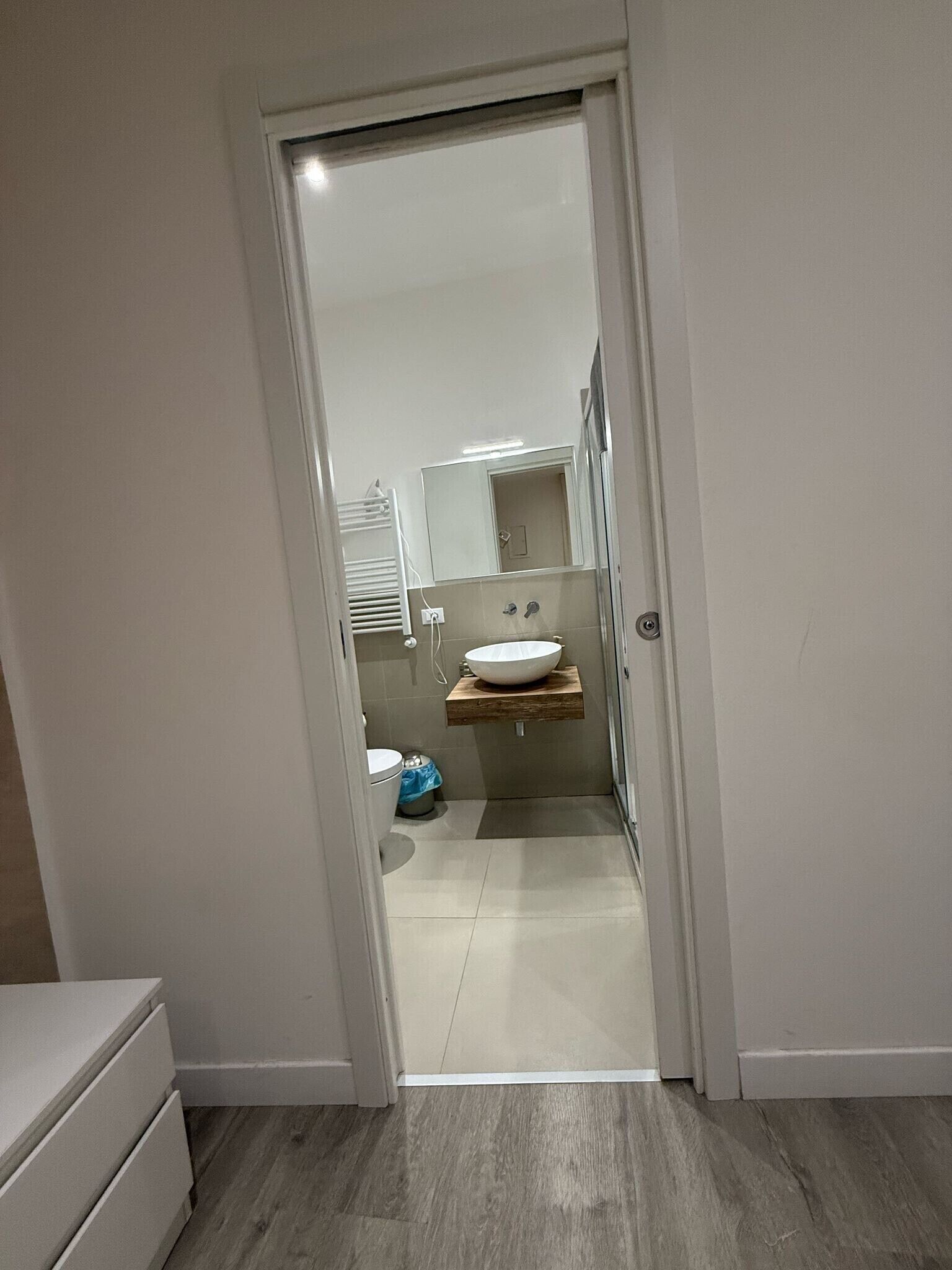 Chuveiro, secador de cabelo, toalhas de banho, sabonete