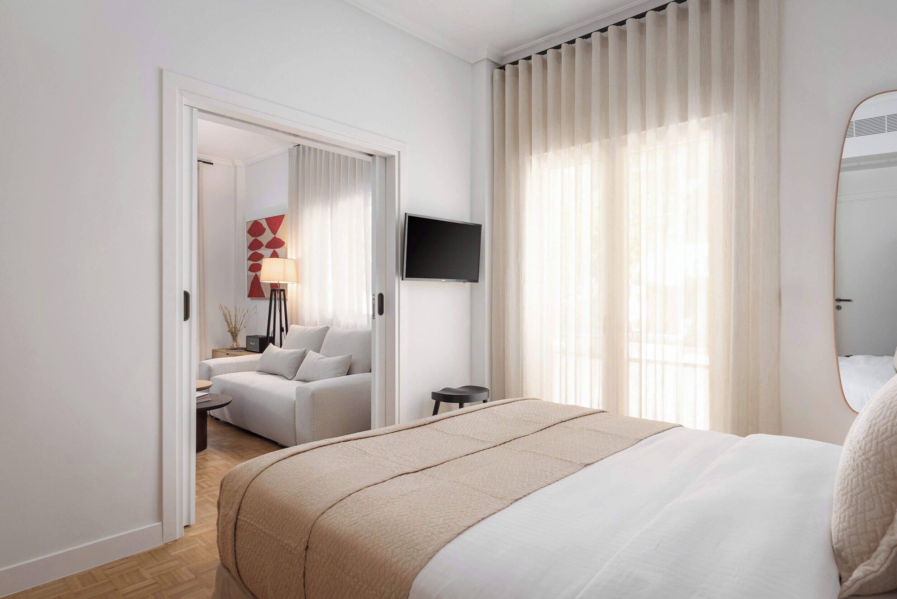 Căn hộ Superior, 2 phòng ngủ | Bộ trải giường bằng vải cotton Ai Cập, bộ đồ giường cao cấp 