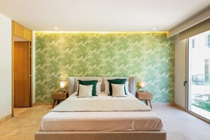 Leilighet – deluxe | Sengetøy av topp kvalitet, safe på rommet og skrivebord for bærbar PC