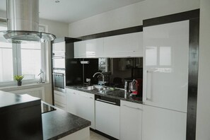 Fridge, oven, stovetop, dishwasher