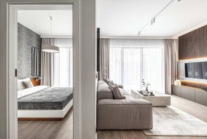 1 dormitorio, tabla de planchar con plancha, cuna de viaje y wifi