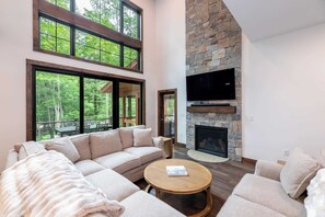 TV, fireplace, offices