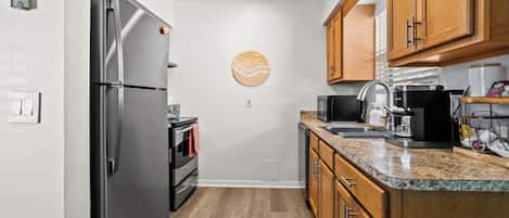 Microwave, oven, stovetop, dishwasher