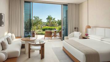 Deluxe Room, 1 King Bed, Terrace, Partial Sea View | Premium bedding, minibar, in-room safe, desk