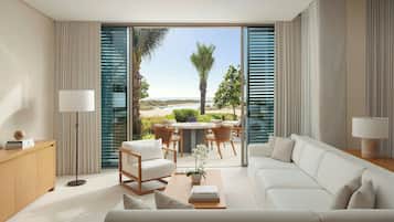 Suite, 1 Bedroom, Private Pool | Living room | 55-inch LED TV with satellite channels