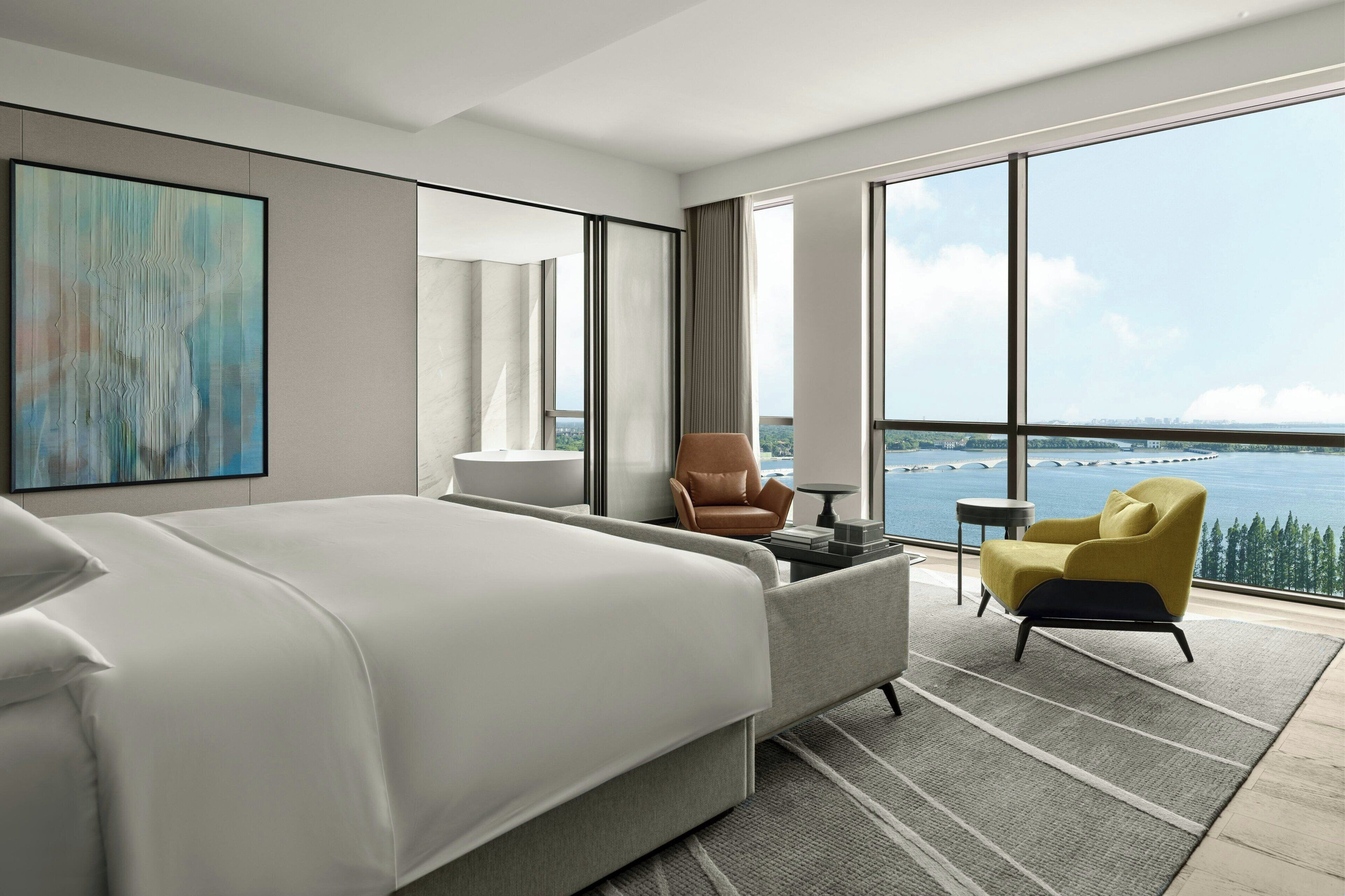 Down comforters, minibar, in-room safe, blackout drapes