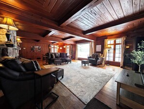 Smart TV, fireplace, video games, table football