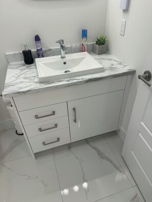 Towels, soap, toilet paper