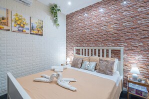 1 室のベッドルーム、アイロン / アイロン台、WiFi、ベッドシーツ