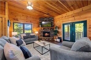 Smart TV, fireplace, video games