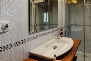 Regadera, secadora de cabello, bidet, toallas 