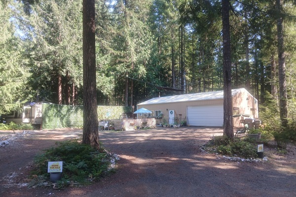 The cabin view from the street.